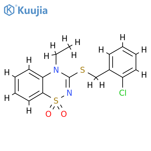 3-{(2-chlorophenyl)methylsulfanyl}-4-ethyl-4H-1lambda6,2,4-benzothiadiazine-1,1-dione structure