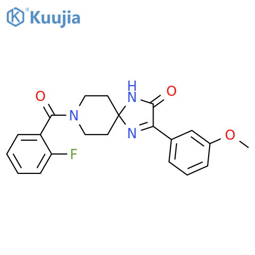 8-(2-fluorobenzoyl)-3-(3-methoxyphenyl)-1,4,8-triazaspiro4.5dec-3-en-2-one structure