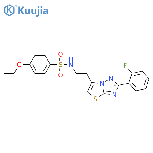 4-ethoxy-N-{2-2-(2-fluorophenyl)-1,2,4triazolo3,2-b1,3thiazol-6-ylethyl}benzene-1-sulfonamide structure