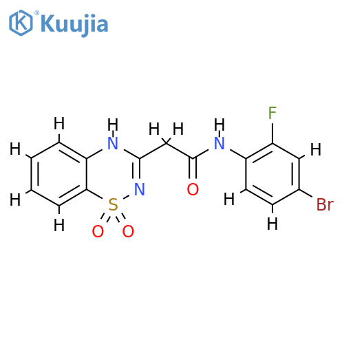 N-(4-bromo-2-fluorophenyl)-2-(1,1-dioxo-4H-1$l^{6},2,4-benzothiadiazin-3-yl)acetamide structure