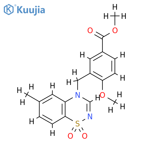 methyl 4-methoxy-3-(6-methyl-1,1-dioxo-4H-1lambda6,2,4-benzothiadiazin-4-yl)methylbenzoate structure