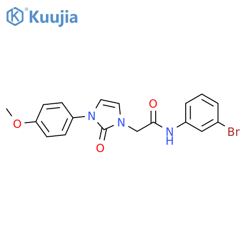 N-(3-bromophenyl)-2-3-(4-methoxyphenyl)-2-oxo-2,3-dihydro-1H-imidazol-1-ylacetamide structure