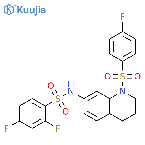 2,4-difluoro-N-1-(4-fluorobenzenesulfonyl)-1,2,3,4-tetrahydroquinolin-7-ylbenzene-1-sulfonamide structure