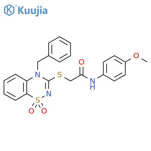 2-(4-benzyl-1,1-dioxo-4H-1lambda6,2,4-benzothiadiazin-3-yl)sulfanyl-N-(4-methoxyphenyl)acetamide structure