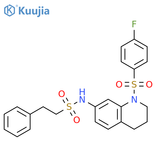 N-1-(4-fluorobenzenesulfonyl)-1,2,3,4-tetrahydroquinolin-7-yl-2-phenylethane-1-sulfonamide structure