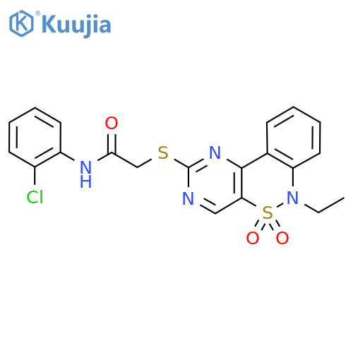 N-(2-chlorophenyl)-2-({9-ethyl-8,8-dioxo-8lambda6-thia-3,5,9-triazatricyclo8.4.0.0^{2,7}tetradeca-1(14),2(7),3,5,10,12-hexaen-4-yl}sulfanyl)acetamide structure