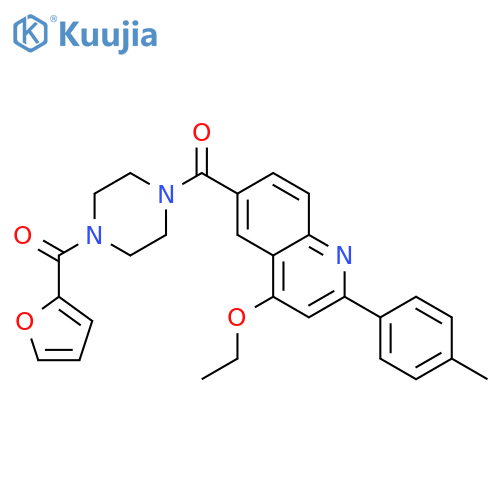 4-ethoxy-6-4-(furan-2-carbonyl)piperazine-1-carbonyl-2-(4-methylphenyl)quinoline structure
