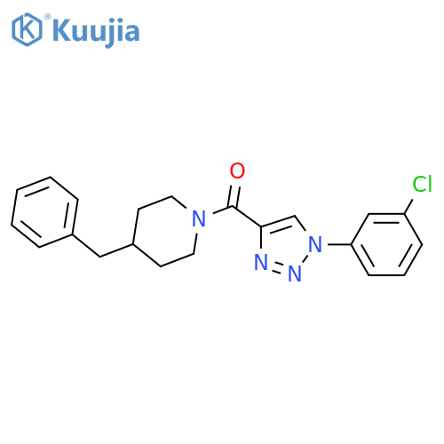 4-benzyl-1-1-(3-chlorophenyl)-1H-1,2,3-triazole-4-carbonylpiperidine structure