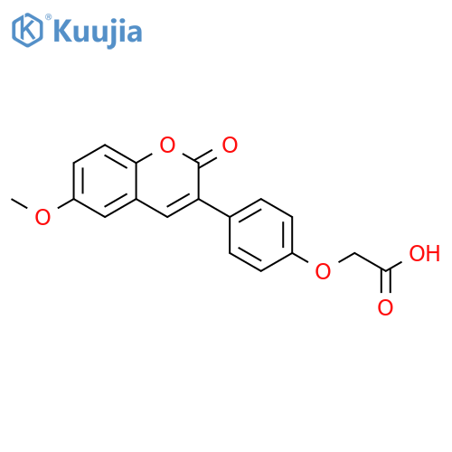 2-4-(6-methoxy-2-oxo-2H-chromen-3-yl)phenoxyacetic acid structure