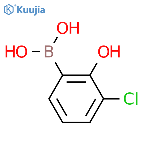 3-Chloro-2-hydroxyphenylboronic acid structure