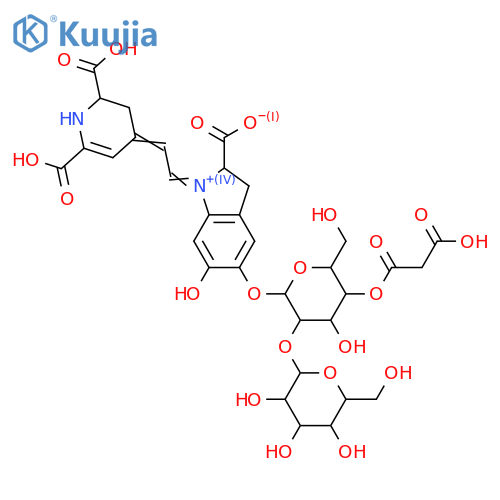 Betanidin; 5-O-[β-D-Glucopyranosyl-(1→2)-4-O-malonyl-β-D-glucopyranoside] structure