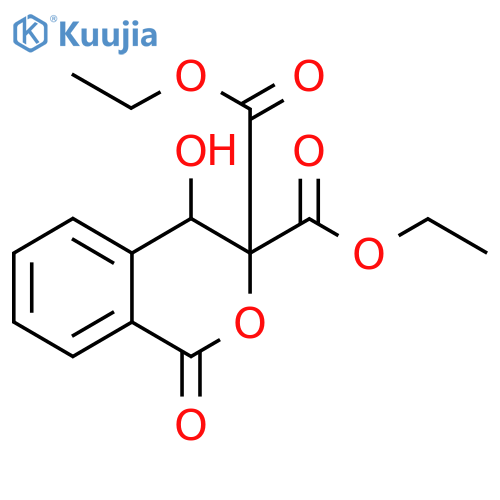 3,3-diethyl 4-hydroxy-1-oxo-3,4-dihydro-1H-2-benzopyran-3,3-dicarboxylate structure
