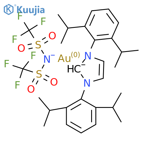 [1,3-Bis(2,6-di-i-propylphenyl)imidazol-2-ylidene][bis(trifluoromethanesulfonyl)imide]gold(I) structure