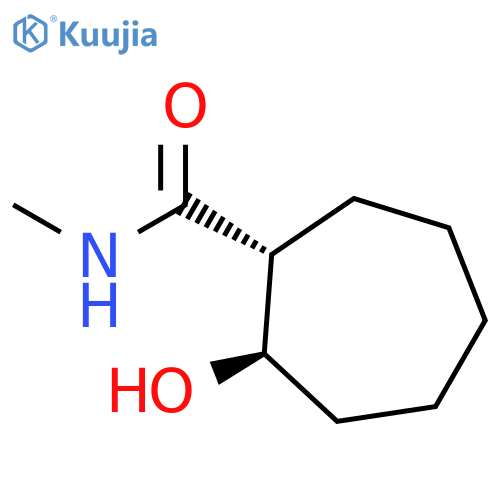 Cycloheptanecarboxamide, 2-hydroxy-N-methyl-, trans- structure