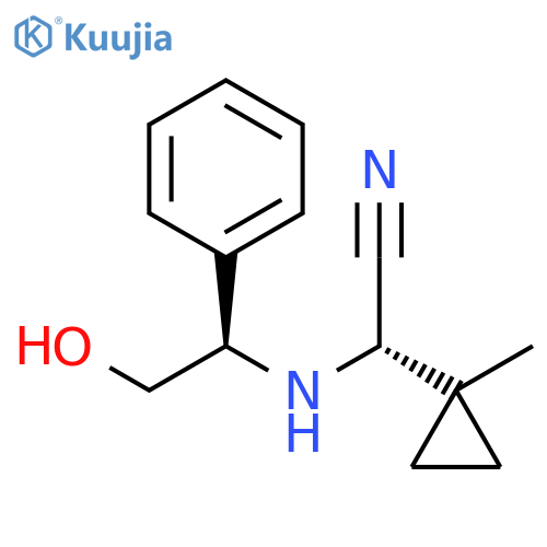 Cyclopropaneacetonitrile, α-[[(1R)-2-hydroxy-1-phenylethyl]amino]-1-methyl-, (αS)- structure