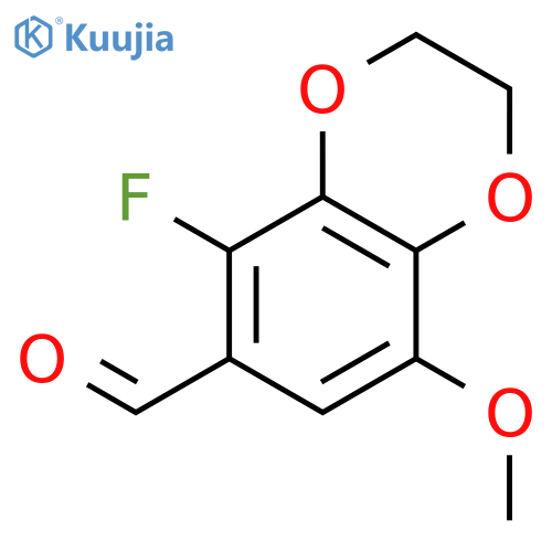 1,4-Benzodioxin-6-carboxaldehyde, 5-fluoro-2,3-dihydro-8-methoxy- structure