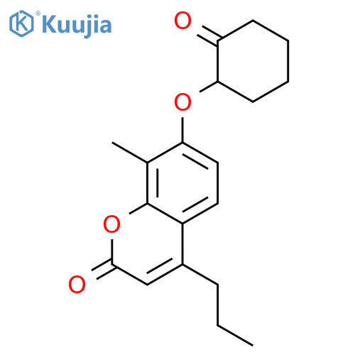 2H-1-Benzopyran-2-one, 8-methyl-7-[(2-oxocyclohexyl)oxy]-4-propyl- structure