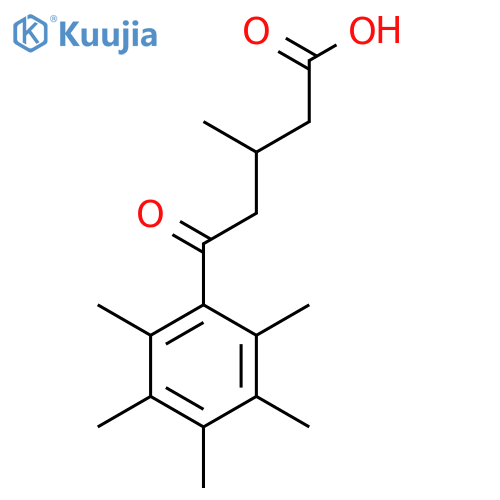 3-Methyl-5-oxo-5-(2,3,4,5,6-pentamethylphenyl)valeric acid structure