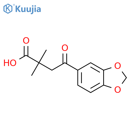 2,2-Dimethyl-4-[3,4-(methylenedioxy)phenyl]-4-oxobutyric acid structure