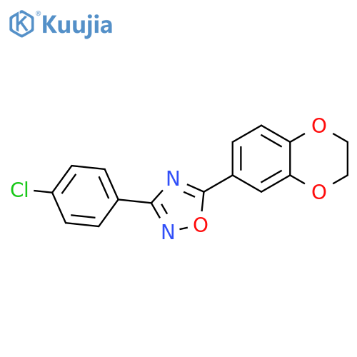 3-(4-chlorophenyl)-5-(2,3-dihydro-1,4-benzodioxin-6-yl)-1,2,4-oxadiazole structure
