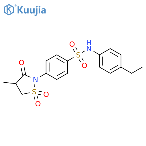 N-(4-ethylphenyl)-4-(4-methyl-1,1,3-trioxo-1lambda6,2-thiazolidin-2-yl)benzene-1-sulfonamide structure