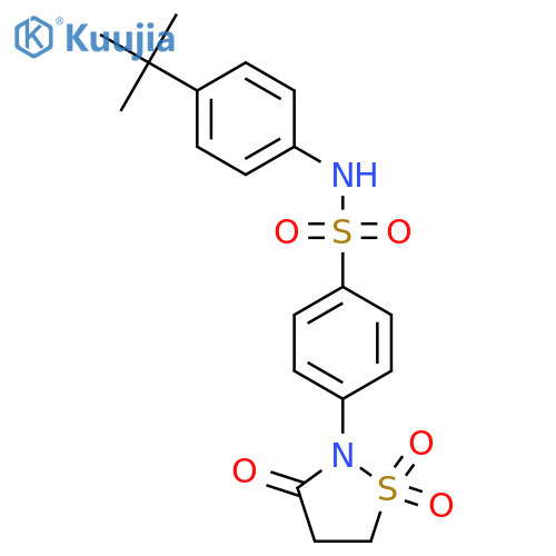 N-(4-tert-butylphenyl)-4-(1,1,3-trioxo-1lambda6,2-thiazolidin-2-yl)benzene-1-sulfonamide structure