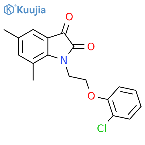 1-2-(2-chlorophenoxy)ethyl-5,7-dimethyl-2,3-dihydro-1H-indole-2,3-dione structure