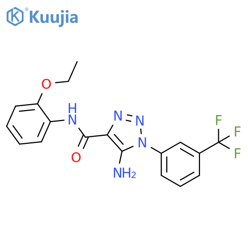 5-amino-N-(2-ethoxyphenyl)-1-3-(trifluoromethyl)phenyl-1H-1,2,3-triazole-4-carboxamide structure