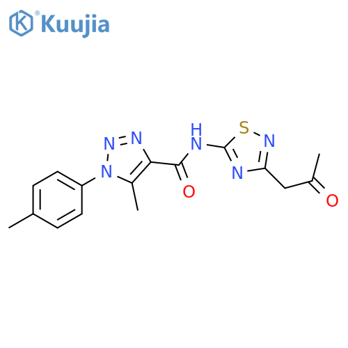 5-methyl-1-(4-methylphenyl)-N-3-(2-oxopropyl)-1,2,4-thiadiazol-5-yl-1H-1,2,3-triazole-4-carboxamide structure