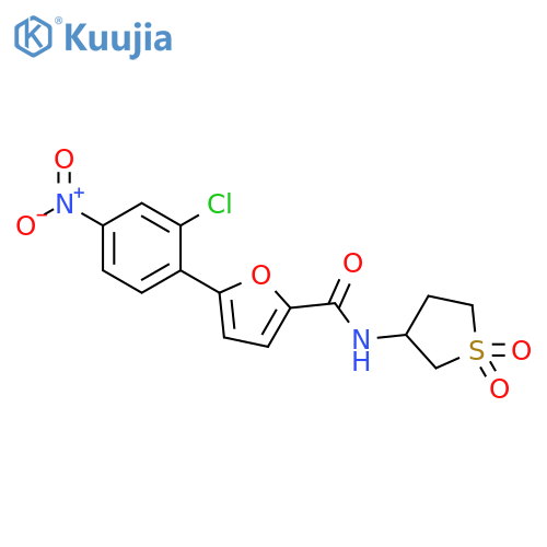 5-(2-chloro-4-nitrophenyl)-N-(1,1-dioxo-1lambda6-thiolan-3-yl)furan-2-carboxamide structure