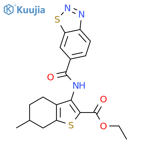 ethyl 3-(1,2,3-benzothiadiazole-6-amido)-6-methyl-4,5,6,7-tetrahydro-1-benzothiophene-2-carboxylate structure