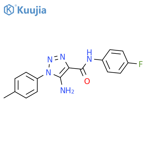 5-amino-N-(4-fluorophenyl)-1-(4-methylphenyl)-1H-1,2,3-triazole-4-carboxamide structure