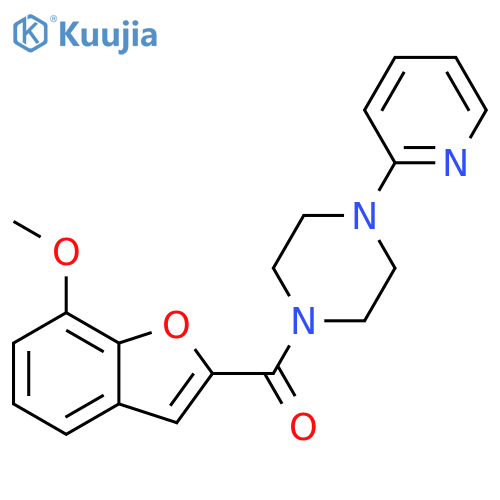 1-(7-methoxy-1-benzofuran-2-carbonyl)-4-(pyridin-2-yl)piperazine structure