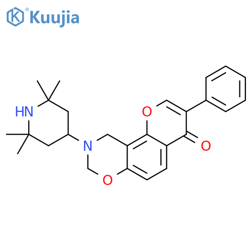 3-phenyl-9-(2,2,6,6-tetramethylpiperidin-4-yl)-4H,8H,9H,10H-chromeno8,7-e1,3oxazin-4-one structure