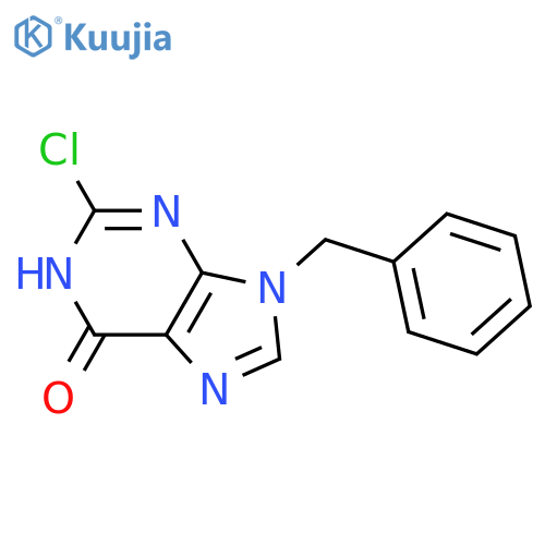 6H-Purin-6-one,2-chloro-1,9-dihydro-9-(phenylmethyl)- structure