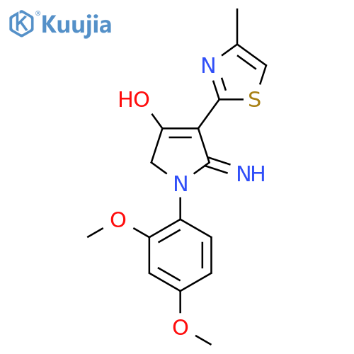 5-amino-1-(2,4-dimethoxyphenyl)-4-(4-methyl-1,3-thiazol-2-yl)-1,2-dihydro-3H-pyrrol-3-one structure