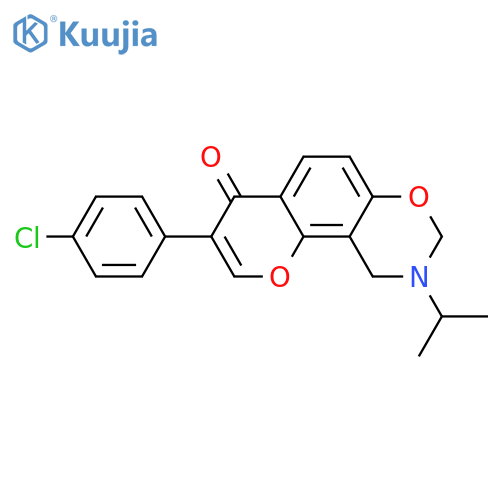 3-(4-chlorophenyl)-9-(propan-2-yl)-4H,8H,9H,10H-chromeno8,7-e1,3oxazin-4-one structure