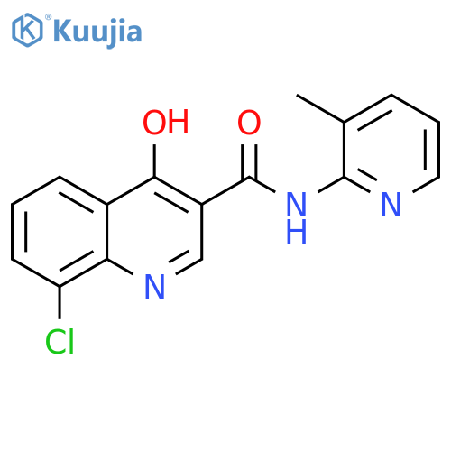 8-chloro-4-hydroxy-N-(3-methylpyridin-2-yl)quinoline-3-carboxamide structure