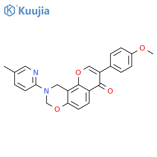 3-(4-methoxyphenyl)-9-(5-methylpyridin-2-yl)-4H,8H,9H,10H-chromeno8,7-e1,3oxazin-4-one structure