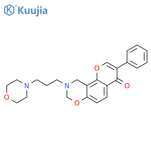 9-3-(morpholin-4-yl)propyl-3-phenyl-4H,8H,9H,10H-chromeno8,7-e1,3oxazin-4-one structure