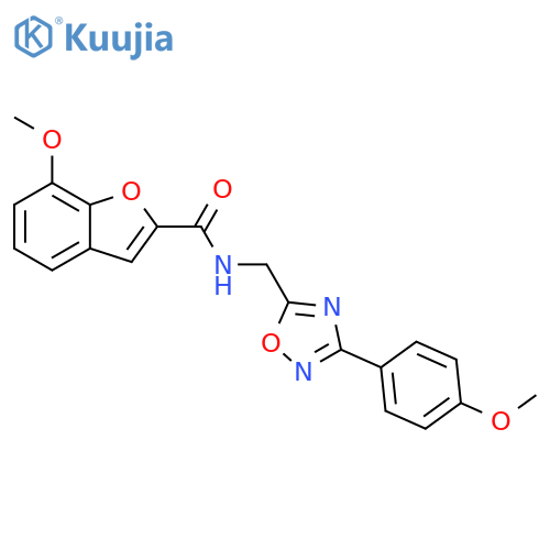 7-methoxy-N-{3-(4-methoxyphenyl)-1,2,4-oxadiazol-5-ylmethyl}-1-benzofuran-2-carboxamide structure