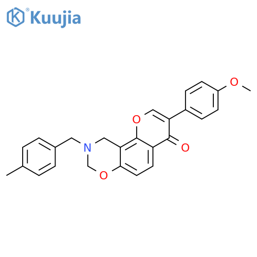 3-(4-methoxyphenyl)-9-(4-methylphenyl)methyl-4H,8H,9H,10H-chromeno8,7-e1,3oxazin-4-one structure