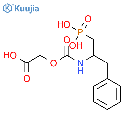 Acetic acid, [[[[1-(phenylmethyl)-2-phosphonoethyl]amino]carbonyl]oxy]- structure