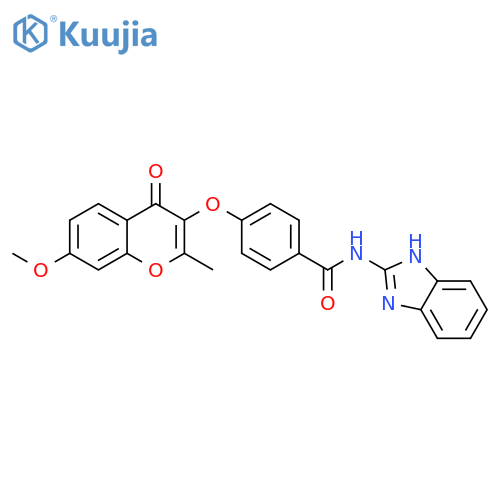 N-(1H-1,3-benzodiazol-2-yl)-4-(7-methoxy-2-methyl-4-oxo-4H-chromen-3-yl)oxybenzamide structure