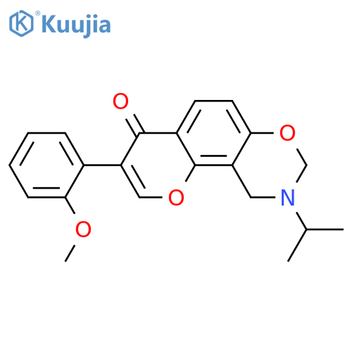 3-(2-methoxyphenyl)-9-(propan-2-yl)-4H,8H,9H,10H-chromeno8,7-e1,3oxazin-4-one structure