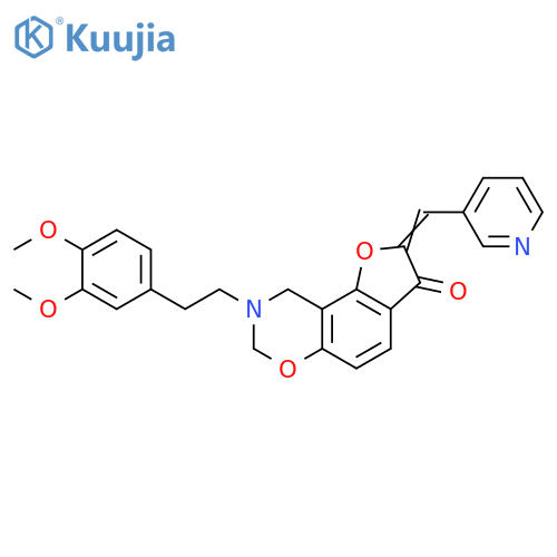 (4Z)-12-2-(3,4-dimethoxyphenyl)ethyl-4-(pyridin-3-yl)methylidene-3,10-dioxa-12-azatricyclo7.4.0.0^{2,6}trideca-1,6,8-trien-5-one structure