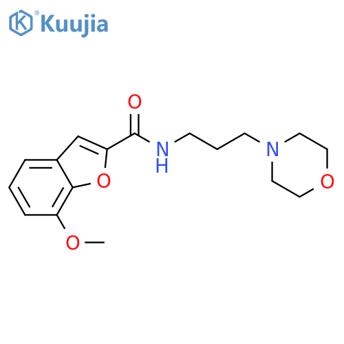 7-methoxy-N-3-(morpholin-4-yl)propyl-1-benzofuran-2-carboxamide structure