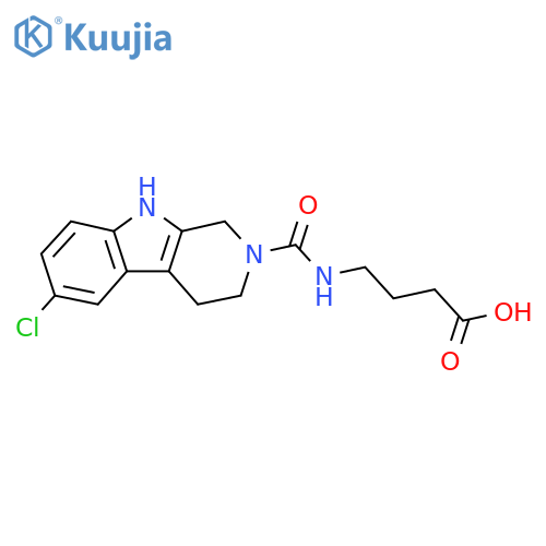 4-{[(6-chloro-1,3,4,9-tetrahydro-2H-beta-carbolin-2-yl)carbonyl]amino}butanoic acid structure