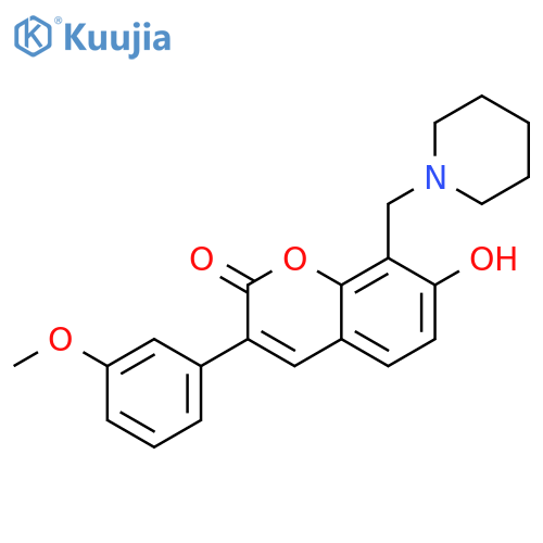 7-hydroxy-3-(3-methoxyphenyl)-8-(piperidin-1-yl)methyl-2H-chromen-2-one structure