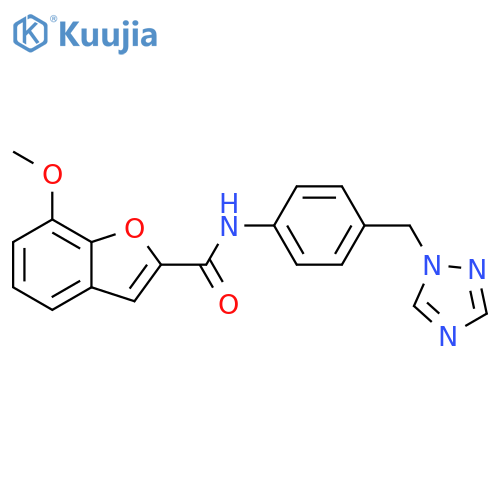 7-methoxy-N-{4-(1H-1,2,4-triazol-1-yl)methylphenyl}-1-benzofuran-2-carboxamide structure